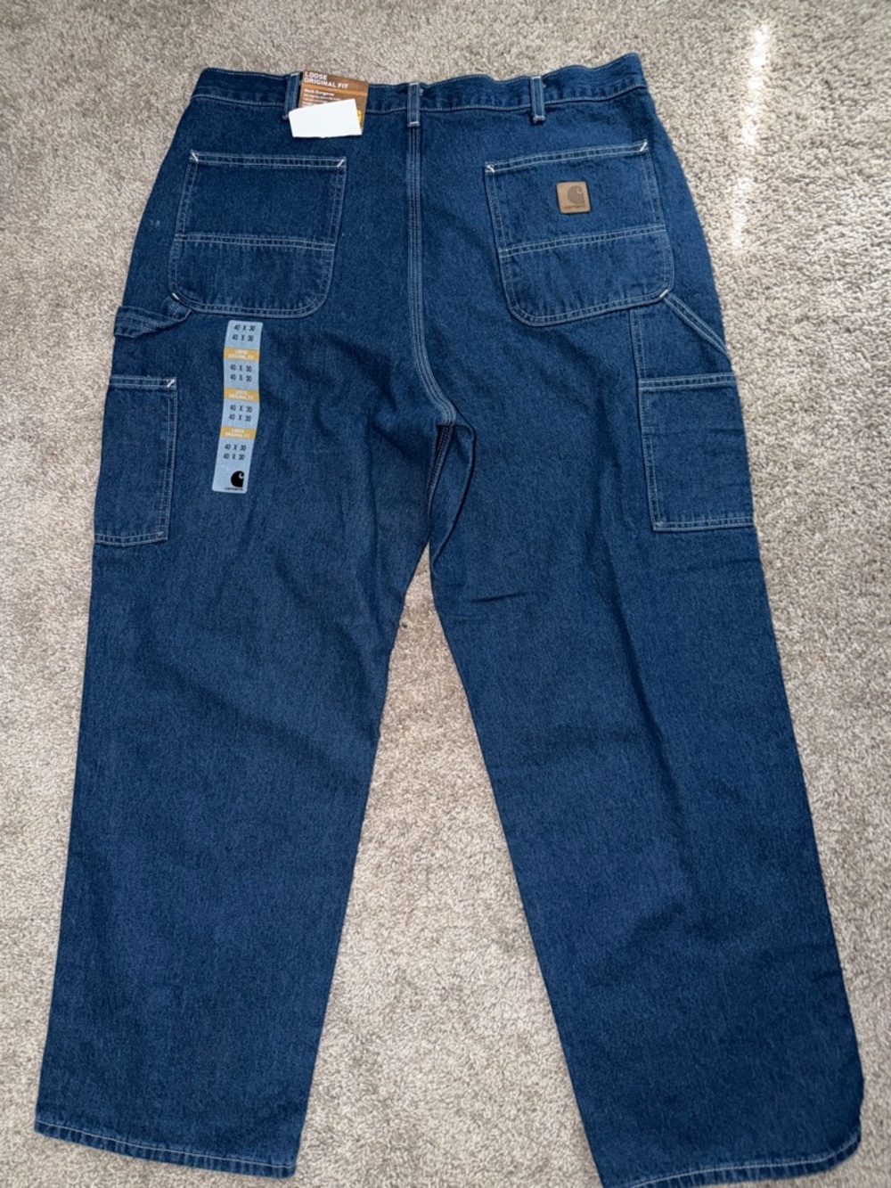 Carhartt Blue Carpenter Jeans with Patch Pockets